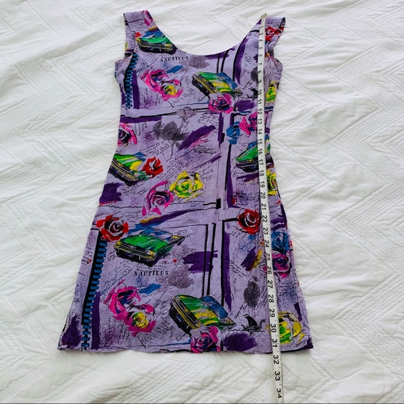 Jams World Vintage Purple Tank Mini dress Mustang Rose - Picture 3 of 11
